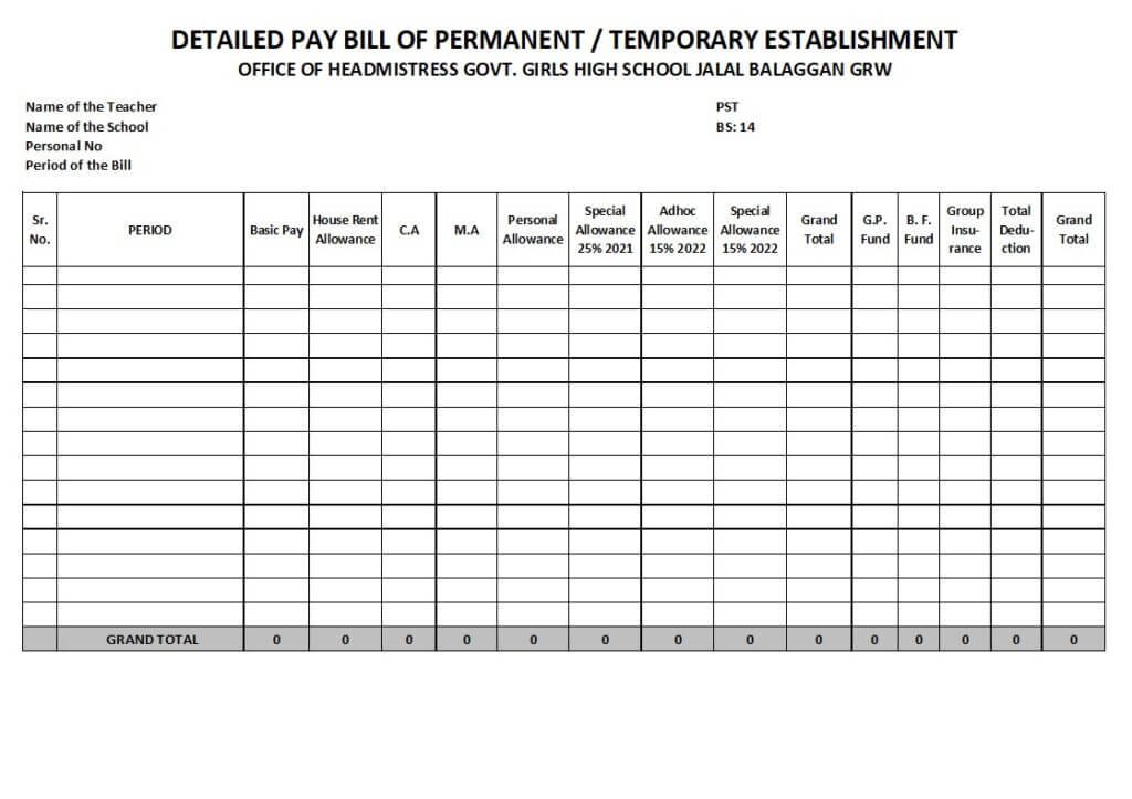 Pay Bill Non Gazetted Page 2