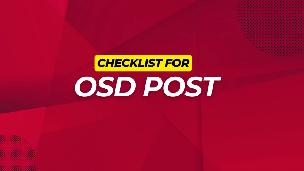 OSD Post Check List Thumbnail