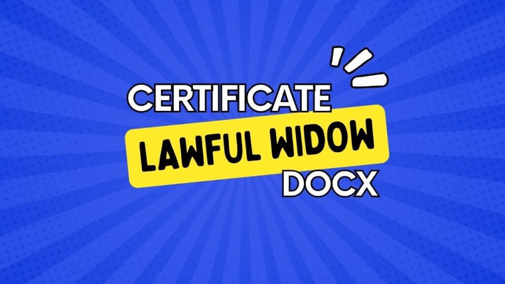 Lawful Widow or Widower Certificate Thumbnail