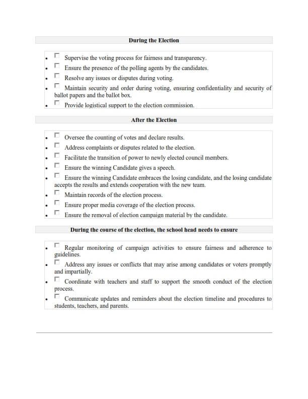 Student Council Check List Page 1