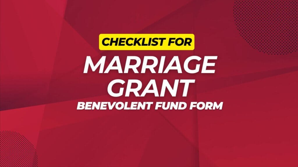 CHECK LIST FOR BENEVOLENT FUND REGARDING DAUGHTER’S MARRIAGE