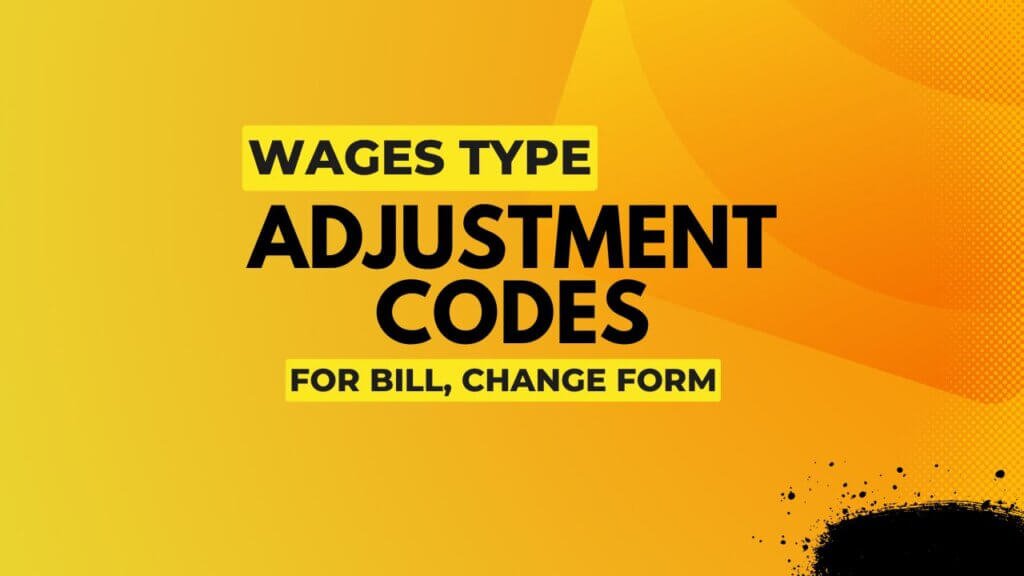 Wages Type and Adjustment Code